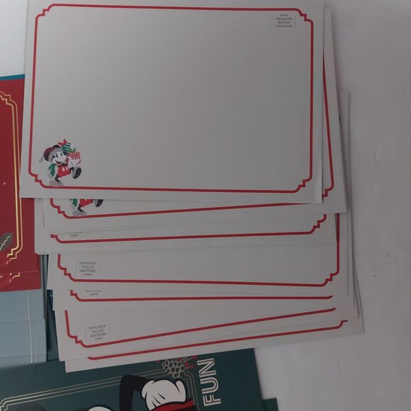Disney Mickey Mouse Christmas Cards Lot Of 14 Unused W/ Assorted Envelopes - Picture 4 of 6